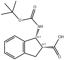 CIS-1-TERT-BUTOXYCARBONYLAMINO-INDAN-2-CARBOXYLIC ACID Struktur