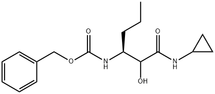 [(S)-1-(CYCLOPROPYLCARBAMOYL-HYDROXY-METHYL)-BUTYL]-CARBAMIC ACID BENZYL ESTER Struktur