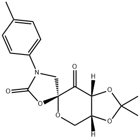 (3aR,5μS,7aR)-Dihydro-2,2-dimethyl-3μ-(4-methylphenyl)-spiro[6H-1,3-dioxolo[4,5-c]pyran-6,5μ-oxazolidine]-2μ,7(4H)-dione Struktur