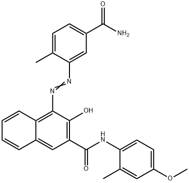 4-[(5-carbamoyl-o-tolyl)azo]-3-hydroxy-2'-methyl-2-naphth-p-anisidide Struktur