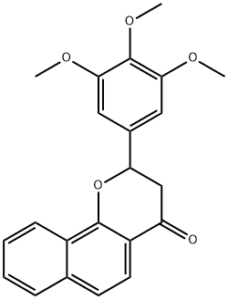 4H-NAPHTHO[1,2-B]PYRAN-4-ONE, 2,3-DIHYDRO-2-(3,4,5-TRIMETHOXYPHENYL)- Struktur