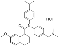 N-[[4-(DIMETHYLAMINO)PHENYL]METHYL]-1,2,3,4-TETRAHYDRO-7-METHOXY-N-[4-(1-METHYLETHYL)PHENYL]-1-NAPHTHALENECARBOXAMIDE HYDROCHLORIDE Struktur