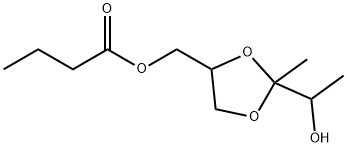 [2-(1-hydroxyethyl)-2-methyl-1,3-dioxolan-4-yl]methyl butyrate Struktur