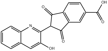 2-(3-Hydroxy-2-quinolyl)-1,3-dioxo-5-indanecarboxylic acid Struktur