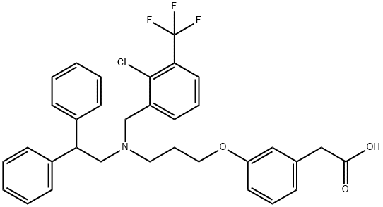 3-[3-[N-(2-CHLORO-3-TRIFLUOROMETHYLBENZYL)-(2,2-DIPHENYLETHYL)AMINO]PROPYLOXY]PHENYLACETIC ACID HYDROCHLORIDE price.