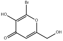 6-bromo-5-hydroxy-2-hydroxymethyl-4-pyranone Struktur