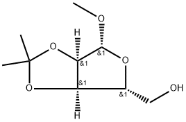 甲基-2,3-O-異亞丙基-beta-D-呋喃核糖苷 結(jié)構(gòu)式