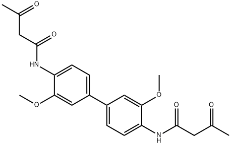 N,N'-(3,3'-dimethoxy[1,1'-biphenyl]-4,4'-diyl)bis[3-oxobutyramide] Struktur