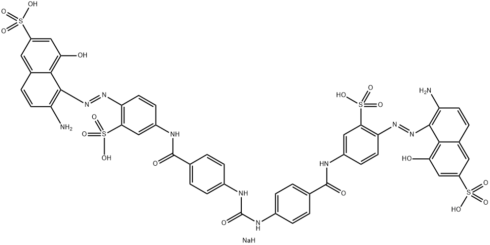 tetrasodium 5,5'-[carbonylbis[imino-4,1-phenylenecarbonylimino(2-sulphonato-4,1-phenylene)azo]]bis[6-amino-4-hydroxynaphthalene-2-sulphonate] Struktur