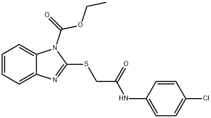 ETHYL 2-[(4-CHLOROPHENYLCARBAMOYL)METHYLTHIO]-1H-BENZO[D]IMIDAZOLE-1-CARBOXYLATE Struktur