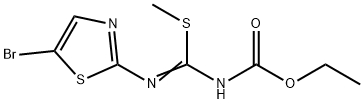 Carbamic  acid,  [[(5-bromo-2-thiazolyl)imino](methylthio)methyl]-,  ethyl  ester  (9CI) Struktur