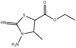 5-Thiazolidinecarboxylicacid,3-amino-2-imino-4-methyl-,ethylester(9CI) Struktur