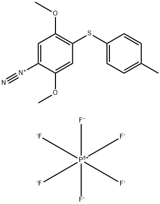 2,5-dimethoxy-4-[(p-tolyl)thio]benzenediazonium hexafluorophosphate Struktur