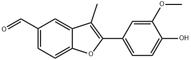 2-(4-Hydroxy-3-methoxyphenyl)-3-methyl-5-benzofurancarbaldehyde Struktur