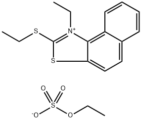 ethyl 1-ethyl-2-(ethylthio)naphtho[1,2-d]thiazolium sulphate Struktur