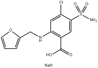 sodium 5-(aminosulphonyl)-4-chloro-2-(furan-2-ylmethyl)anthranilate Struktur