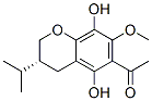 (R)-6-Acetyl-3,4-dihydro-5,8-dihydroxy-7-methoxy-3-isopropyl-2H-1-benzopyran Struktur