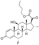 butyl 6alpha-fluoro-11beta-hydroxy-16alpha-methyl-3,20-dioxopregna-1,4-dien-21-oate Struktur