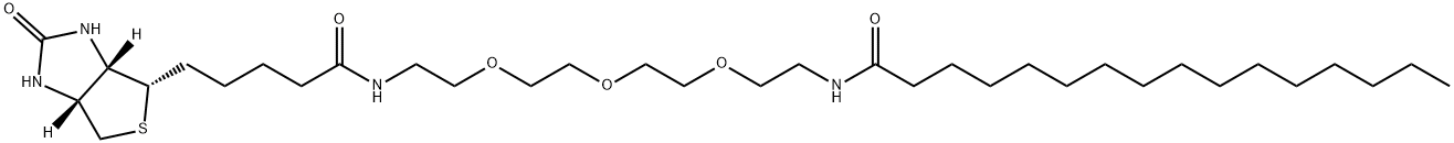 1H-Thieno[3,4-d]iMidazole-4-pentanaMide, hexahydro-2-oxo-N-(13-oxo-3,6,9-trioxa-12-azaoctacos-1-yl)-, (3aS,4S,6aR)- Struktur