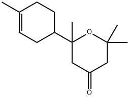 Tetrahydro-2,2,6-trimethyl-6-(4-methyl-3-cyclohexen-1-yl)-4H-pyran-4-one Struktur