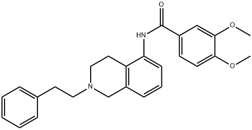 3,4-Dimethoxy-N-(1,2,3,4-tetrahydro-2-phenethylisoquinolin-5-yl)benzamide Struktur