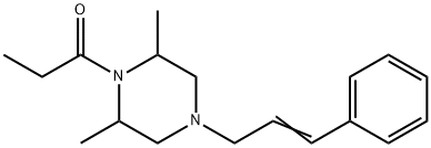 2,6-Dimethyl-1-(1-oxopropyl)-4-(3-phenyl-2-propenyl)piperazine Struktur