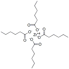 Tetrahexanoic acid zirconium(IV) salt Struktur