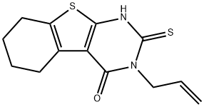 3-ALLYL-2-MERCAPTO-5,6,7,8-TETRAHYDRO-3H-BENZO[4,5]THIENO[2,3-D]PYRIMIDIN-4-ONE Struktur