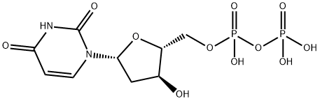 [[5-(2,4-dioxopyrimidin-1-yl)-3-hydroxy-oxolan-2-yl]methoxy-hydroxy-phosphoryl]oxyphosphonic acid Struktur