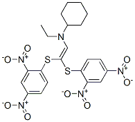 N-[2,2-Bis[(2,4-dinitrophenyl)thio]ethenyl]-N-ethylcyclohexanamine Struktur