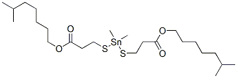 diisooctyl 3,3'-[(dimethylstannylene)bis(thio)]dipropionate Struktur