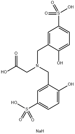 Glycine, N,N-bis(2-hydroxy-5-sulfophenyl)methyl-, trisodium salt Struktur