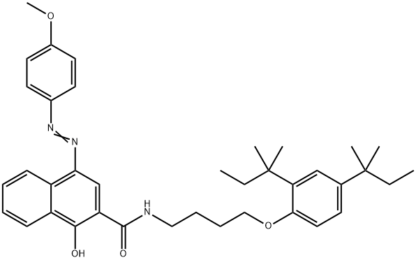 N-[4-[2,4-Bis(1,1-dimethylpropyl)phenoxy]butyl]-1-hydroxy-4-[(4-methoxyphenyl)azo]-2-naphthalenecarboxamide Struktur