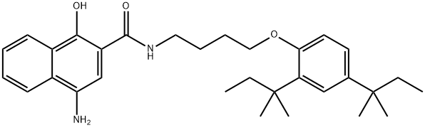 4-Amino-N-[4-[2,4-bis(1,1-dimethylpropyl)phenoxy]butyl]-1-hydroxy-2-naphthalenecarboxamide Struktur