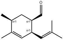 (1alpha,2alpha,5alpha)-4,5-dimethyl-2-(2-methylpropen-1-yl)cyclohex-3-ene-1-carbaldehyde Struktur