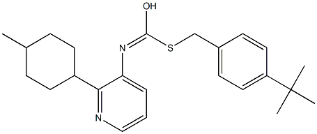 S-((4-(1,1-Dimethylethyl)phenyl)methyl)O-(4-methylcyclohexyl)-3-pyridinylcarbonimidothioate Struktur