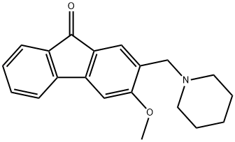 3-Methoxy-2-piperidinomethyl-9H-fluoren-9-one Struktur