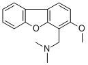 4-(Dimethylamino)methyl-3-methoxydibenzofuran Struktur