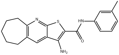 3-amino-N-(3-methylphenyl)-6,7,8,9-tetrahydro-5H-cyclohepta[b]thieno[3,2-e]pyridine-2-carboxamide Struktur