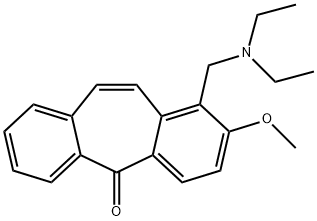 1-(Diethylamino)methyl-2-methoxy-5H-dibenzo[a,d]cyclohepten-5-one Struktur