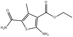 2-AMINO-5-CARBAMOYL-4-METHYL-THIOPHENE-3-CARBOXYLIC ACID ETHYL ESTER Struktur