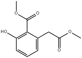 METHYL2-HYDROXY-6-(METHOXYCARBONYLMETHYL)BENZOATE Struktur