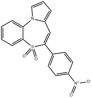 6-(p-Nitrophenyl)pyrrolo[2,1-d][1,5]benzothiazepine 5,5-dioxide Struktur