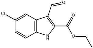 5-CHLORO-3-FORMYL-1H-INDOLE-2-CARBOXYLIC ACID ETHYL ESTER Struktur