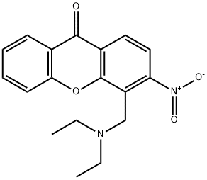 4-(Diethylamino)methyl-3-nitro-9H-xanthen-9-one Struktur