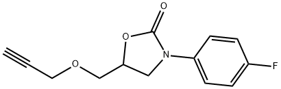 3-(4-Fluorophenyl)-5-(2-propynyloxymethyl)oxazolidin-2-one Struktur