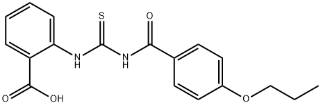 2-[[[(4-PROPOXYBENZOYL)AMINO]THIOXOMETHYL]AMINO]-BENZOIC ACID Struktur