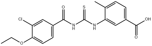 3-[[[(3-CHLORO-4-ETHOXYBENZOYL)AMINO]THIOXOMETHYL]AMINO]-4-METHYL-BENZOIC ACID Struktur