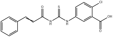 2-CHLORO-5-[[[(1-OXO-3-PHENYL-2-PROPENYL)AMINO]THIOXOMETHYL]AMINO]-BENZOIC ACID Struktur