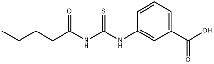 3-[[[(1-OXOPENTYL)AMINO]THIOXOMETHYL]AMINO]-BENZOIC ACID Struktur